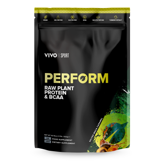VivoLife PERFORM - RAW VEGAN PROTEIN & BCAA (532 g) , karamel, rostlinný protein