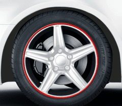 Kraftika R20 červené ochranné lemy (pásky) na disky alu kol auta