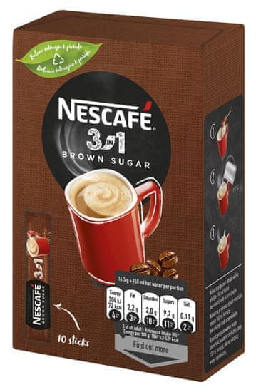 NESCAFÉ - 3 v 1 Brown Sugar instantní káva, 5 krabiček (5 x 10 porcí po16,5g)