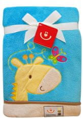 BoboBaby Dětská deka s aplikací ŽIRAFKA modrá 76x102 cm Bobobaby