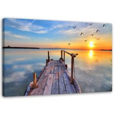 shumee Obraz na plátně, Zapadající slunce nad jezerem - 60x40