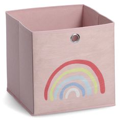 Zeller Úložný box na hračky DUHA, růžový, 28 x 28 x 28 cm