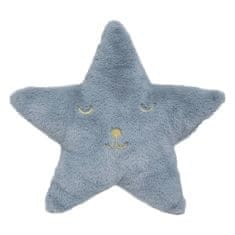 Atmosphera Kožešinový polštář ve tvaru hvězdy, modrý