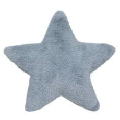 Atmosphera Kožešinový polštář ve tvaru hvězdy, modrý