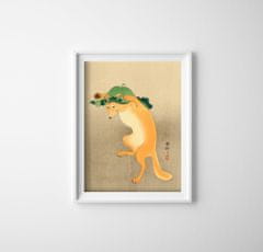Vintage Posteria Retro plakát Tančící liška v klobouku ohly kowon A1 - 59,4x84,1 cm