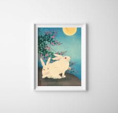 Vintage Posteria Dekorativní plakát Plakát ohara kowon králík ukiyo-e vinobraní A4 - 21x29,7 cm