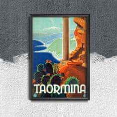 Vintage Posteria Retro plakát Taormina itálie A4 - 21x29,7 cm