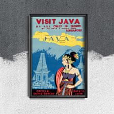 Vintage Posteria Dekorativní plakát Java indonésie A4 - 21x29,7 cm