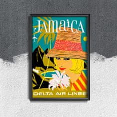 Vintage Posteria Dekorativní plakát Letecké společnosti delta jamajka A4 - 21x29,7 cm