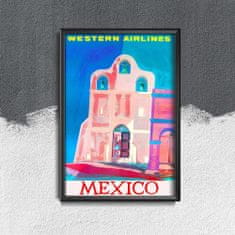Vintage Posteria Dekorativní plakát Western airlines mexiko A4 - 21x29,7 cm