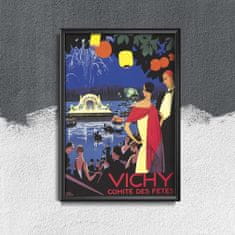 Vintage Posteria Dekorativní plakát Vichy comite des fetes A4 - 21x29,7 cm