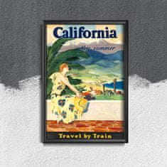 Vintage Posteria Dekorativní plakát Kalifornie letos v létě A4 - 21x29,7 cm