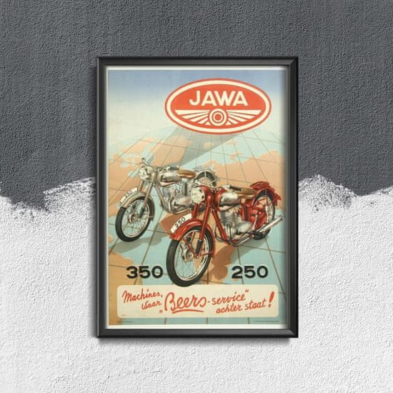 Vintage Posteria Plakát Java vinobraní motocykl plakát