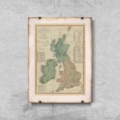 Vintage Posteria Dekorativní plakát Mapa Velké Británie A2 - 42x59,4 cm
