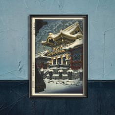Vintage Posteria Dekorativní plakát Sníh v Yomei brány v Nikko A4 - 21x29,7 cm