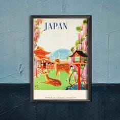 Vintage Posteria Dekorativní plakát Japonsko Tourst Průmysl Board A4 - 21x29,7 cm
