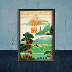 Vintage Posteria Dekorativní plakát Kirishima Japonec A4 - 21x29,7 cm