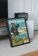 Vintage Posteria Retro plakát Švédsko lappland A2 - 42x59,4 cm