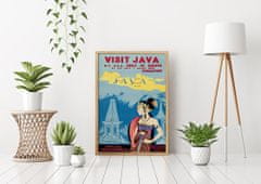 Vintage Posteria Dekorativní plakát Java indonésie A4 - 21x29,7 cm