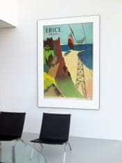 Vintage Posteria Dekorativní plakát Erice sicilia itálie A4 - 21x29,7 cm