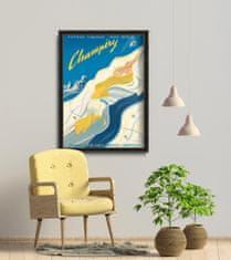 Vintage Posteria Dekorativní plakát Švýcarsko champery A4 - 21x29,7 cm