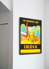 Vintage Posteria Dekorativní plakát Indie nádherná země A4 - 21x29,7 cm
