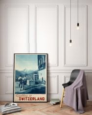 Vintage Posteria Retro plakát Švýcarsko ve švýcarsku A2 - 42x59,4 cm