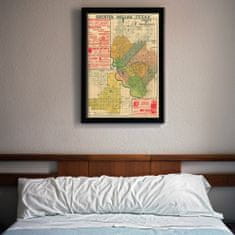 Vintage Posteria Retro plakát Stará mapa Dallasu v Texasu A3 - 29,7x42 cm