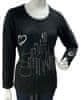 Lea H. Lea H - režný černý svetr s kovovými kamínky Velikost: M