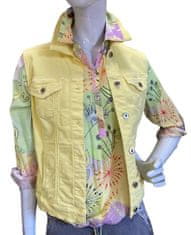 TONI žluto fialová košile s květy s dlouhým rukávem Velikost: 44