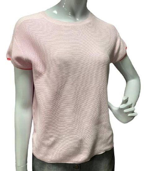 TONI žebrované svetrové tričko světle růžové Velikost: 38