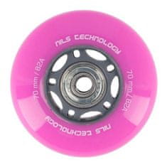 Nils Extreme PU kolečka s ložisky 70x24mm ABEC 7 růžové