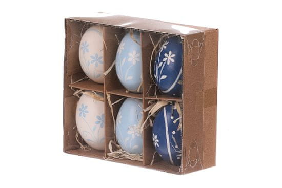 Autronic Kraslice z pravých vajíček, modro-bílá varianta. Cena za 6 ks v krabičce. VEL6022, sada 5 ks