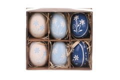 Autronic Kraslice z pravých vajíček, modro-bílá varianta. Cena za 6 ks v krabičce. VEL6022, sada 5 ks