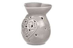 Autronic Aroma lampa, tvar srdíčka, šedivá barva, porcelán. ARK3521-GREY