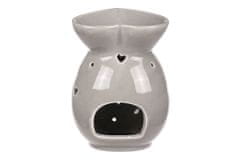 Autronic Aroma lampa, tvar srdíčka, šedivá barva, porcelán. ARK3521-GREY