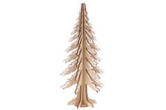 Autronic Strom, dřevěná dekorace, barva přírodní s bílými kraji. AC7160, sada 6 ks