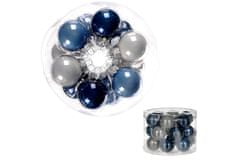 Autronic Ozdoby skleněné, modro-bílé barvy, pr.4cm, cena za 1 balení (18ks) VAK108-4, sada 2 ks