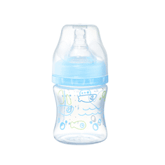 BabyOno Antikoliková láhev se širokým hrdlem 120ml modrá