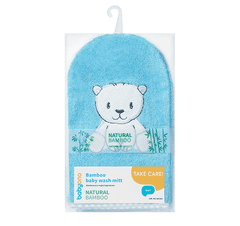 BabyOno Bambusová žínka na mytí modrá lední medvěd