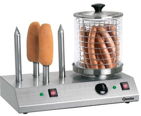 Bartscher Ohřívač párků Hot Dog nádoba a 4 trny