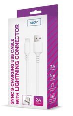 setty. GSM109582 cable USB - Lightning 1,0 m 2A white NEW