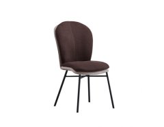 KONDELA Jídelní židle, terakota / tmavě šedá látka / černý kov, KIMEA