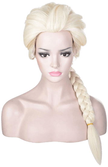 Korbi Elsa Frozen paruka, blond vlasy, copánky, W32