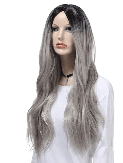 Korbi Paruka, dlouhé šedé kudrnaté vlasy