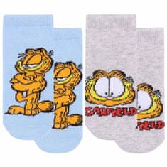Garfield 2 páry šedých a modrých dětských ponožek, 0-14 m