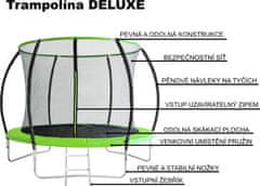 Pixino Trampolína Deluxe 305 cm s ochrannou sítí a žebříkem