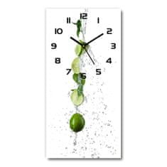 Wallmuralia Moderní hodiny nástěnné Limetky bílé 30x60 cm