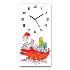 Wallmuralia Moderní hodiny nástěnné Krokodýl bílé 30x60 cm