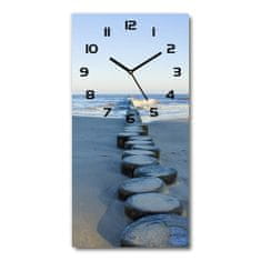 Wallmuralia Moderní hodiny nástěnné Vlnolam bílé 30x60 cm